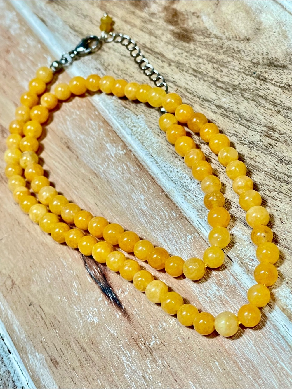 Yellow Beaded Women's Necklace - Classic Bead Strand